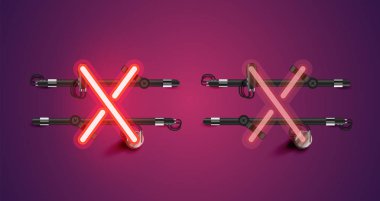 Gerçekçi parlayan mor neon charcter (a/off))