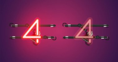 Gerçekçi parlayan mor neon charcter (a/off))