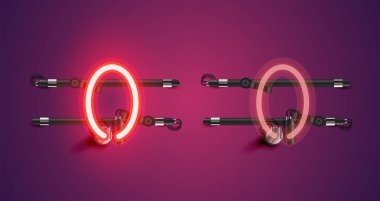 Gerçekçi parlayan mor neon charcter (a/off))