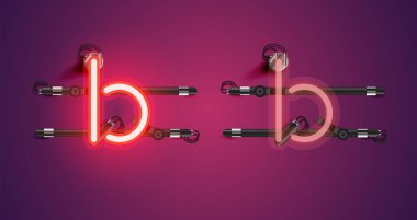 Gerçekçi parlayan mor neon charcter (a/off))