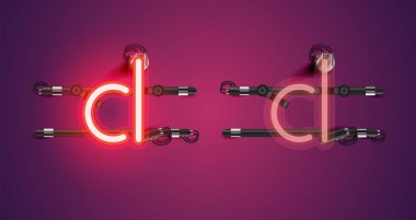 Gerçekçi parlayan mor neon charcter (a/off))