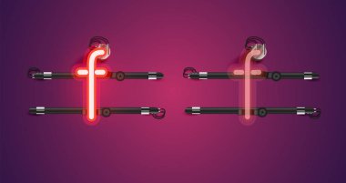 Gerçekçi parlayan mor neon charcter (a/off))