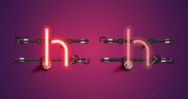 Gerçekçi parlayan mor neon charcter (a/off))