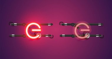 Gerçekçi parlayan mor neon charcter (a/off))