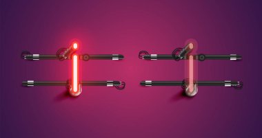 Gerçekçi parlayan mor neon charcter (a/off))