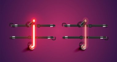 Gerçekçi parlayan mor neon charcter (a/off))