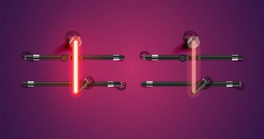 Gerçekçi parlayan mor neon charcter (a/off))