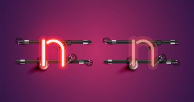 Gerçekçi parlayan mor neon charcter (a/off))