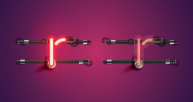 Gerçekçi parlayan mor neon charcter (a/off))