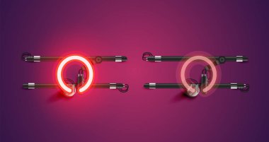 Gerçekçi parlayan mor neon charcter (a/off))