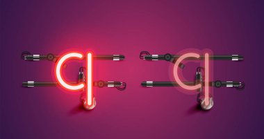 Gerçekçi parlayan mor neon charcter (a/off))