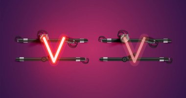 Gerçekçi parlayan mor neon charcter (a/off))