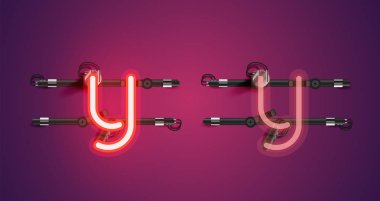 Gerçekçi parlayan mor neon charcter (a/off))