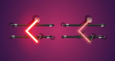 Gerçekçi parlayan kırmızı neon charcter ve kapalı