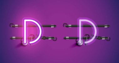 Gerçekçi parlayan mor neon charcter ve kapalı