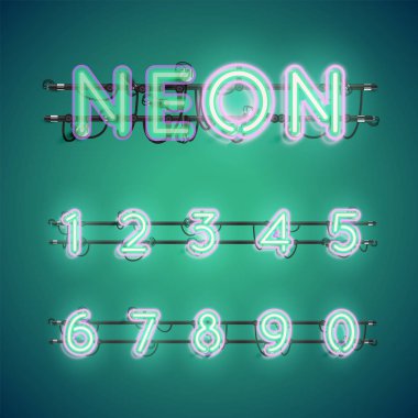 Gerçekçi parlayan çift neon charcter ve kapalı