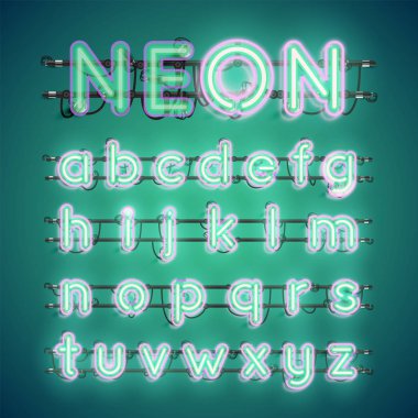 Gerçekçi parlayan çift neon charcter ve kapalı