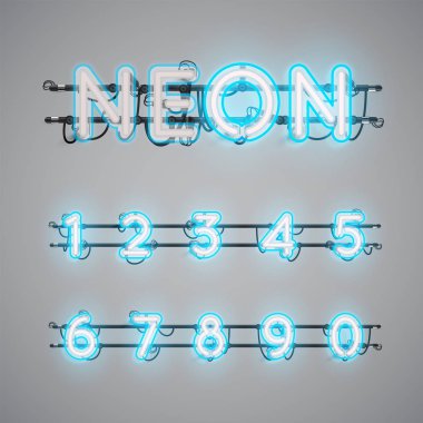 Gerçekçi parlayan çift neon charcter ve kapalı
