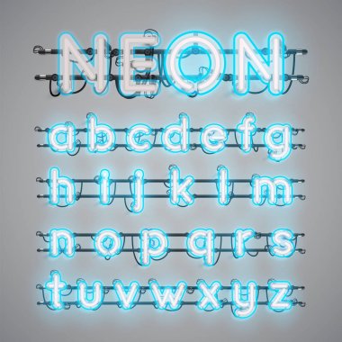 Gerçekçi parlayan çift neon charcter ve kapalı