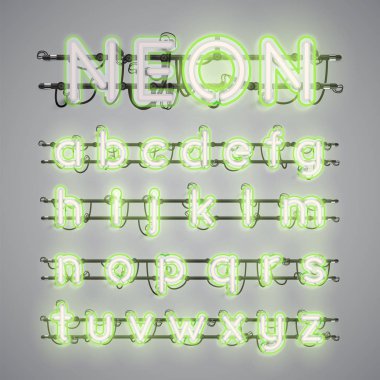 Gerçekçi parlayan çift neon charcter ve kapalı