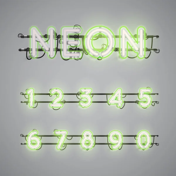 Realistyczny świecący podwójny Neon charcter na i od — Wektor stockowy