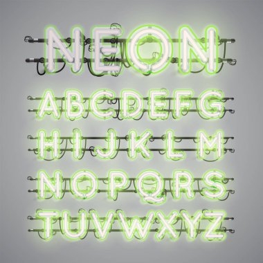 Gerçekçi parlayan çift neon charcter ve kapalı