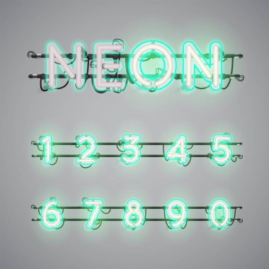 Gerçekçi parlayan çift neon charcter ve kapalı