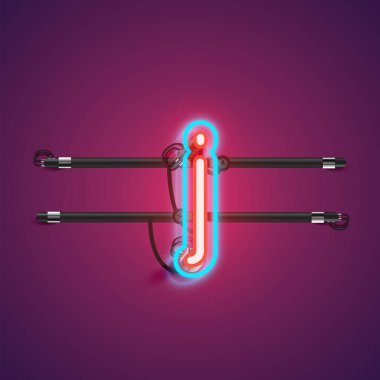 Conso ile bir fontset gerçekçi parlayan çift neon charcter