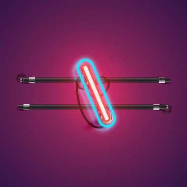 Conso ile bir fontset gerçekçi parlayan çift neon charcter