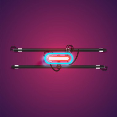 Conso ile bir fontset gerçekçi parlayan çift neon charcter