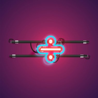 Conso ile bir fontset gerçekçi parlayan çift neon charcter