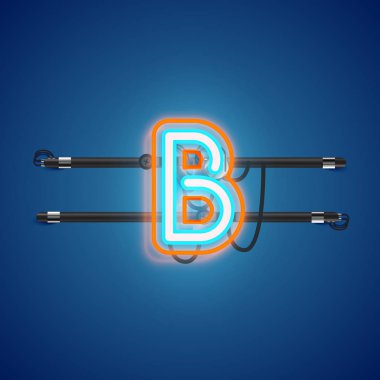 Conso ile bir fontset gerçekçi parlayan çift neon charcter