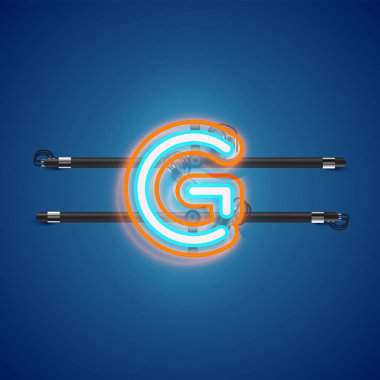 Conso ile bir fontset gerçekçi parlayan çift neon charcter