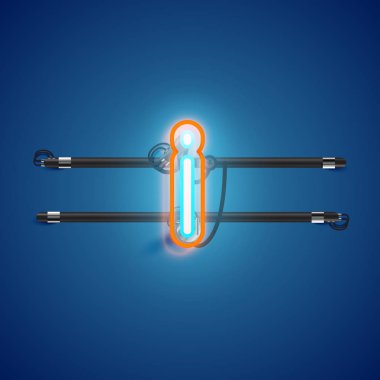 Bir fontset'ten gerçekçi parlayan çift neon charcter