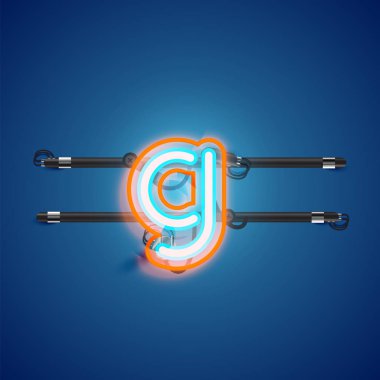 Bir fontset'ten gerçekçi parlayan çift neon charcter
