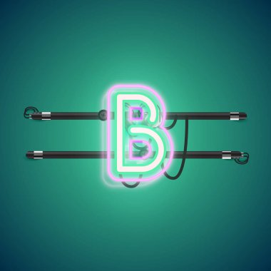 Bir fontset'ten gerçekçi parlayan çift neon charcter