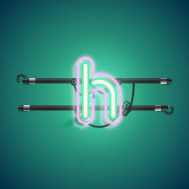 Bir fontset'ten gerçekçi parlayan çift neon charcter