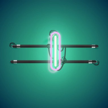 Bir fontset'ten gerçekçi parlayan çift neon charcter