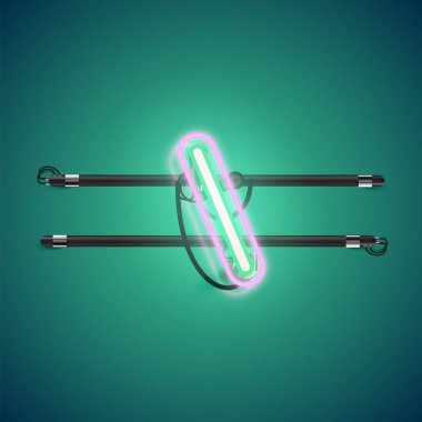 Bir fontset'ten gerçekçi parlayan çift neon charcter