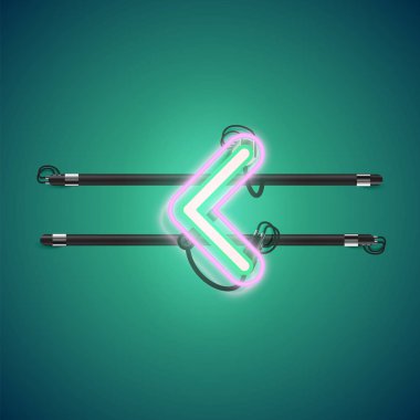 Bir fontset'ten gerçekçi parlayan çift neon charcter