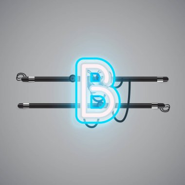 Bir fontset'ten gerçekçi parlayan çift neon charcter