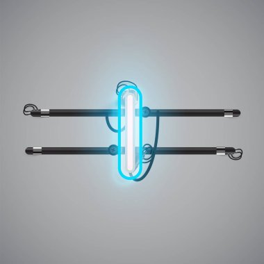 Bir fontset'ten gerçekçi parlayan çift neon charcter