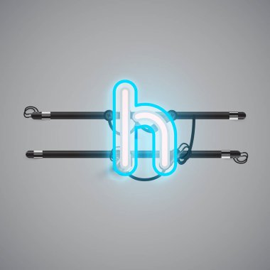 Bir fontset'ten gerçekçi parlayan çift neon charcter