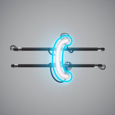 Bir fontset'ten gerçekçi parlayan çift neon charcter