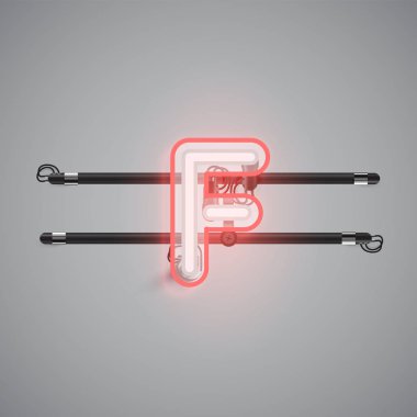 Bir fontset'ten gerçekçi parlayan çift neon charcter