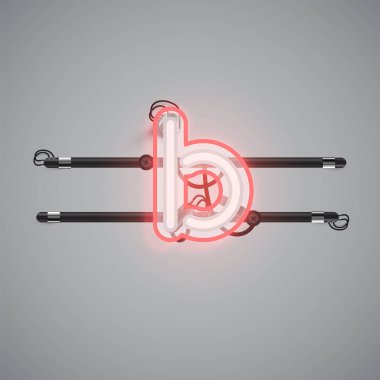 Bir fontset'ten gerçekçi parlayan çift neon charcter