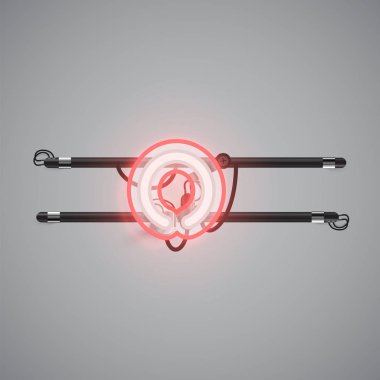 Bir fontset'ten gerçekçi parlayan çift neon charcter