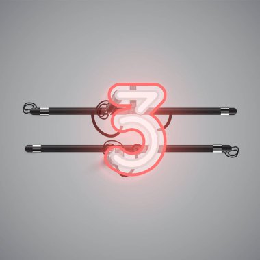 Bir fontset'ten gerçekçi parlayan çift neon charcter