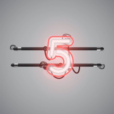 Bir fontset'ten gerçekçi parlayan çift neon charcter