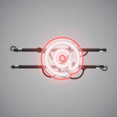 Bir fontset'ten gerçekçi parlayan çift neon charcter